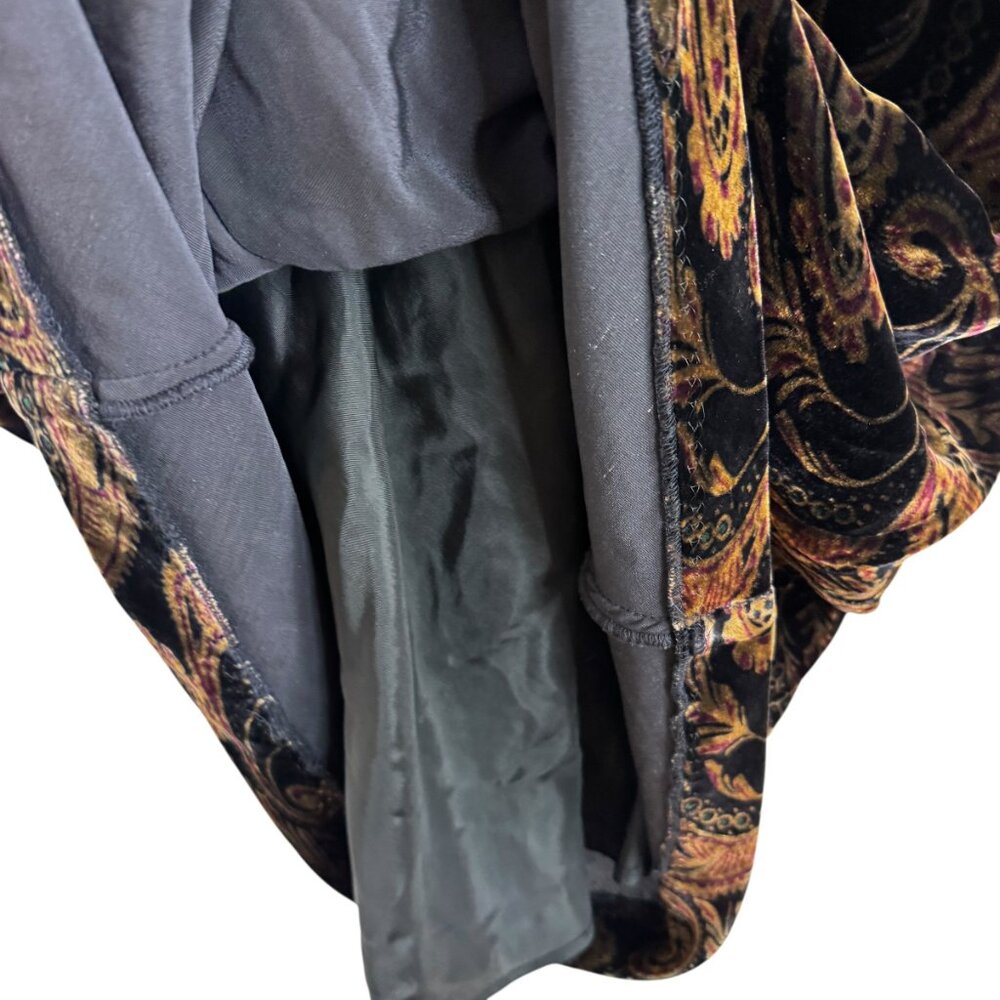 Alex & Co. Black, brown and purple paisley velvet long mermaid skirt Size 8 - Picture 10 of 10